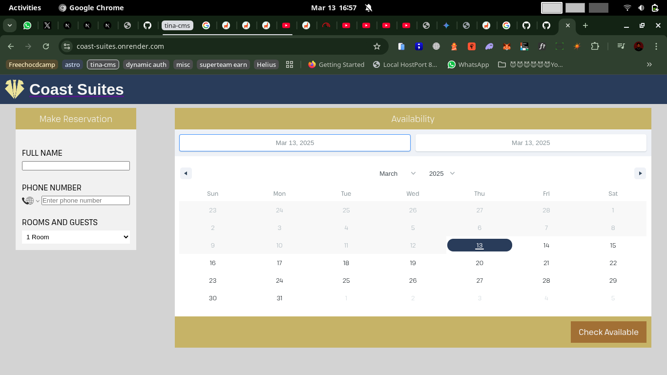 Screenshot of Coast Suites project